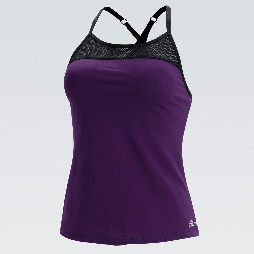 DOLFIN AQUASHAPE Women&#39;s Eggplant Solid Triple Crossback Tankini Top