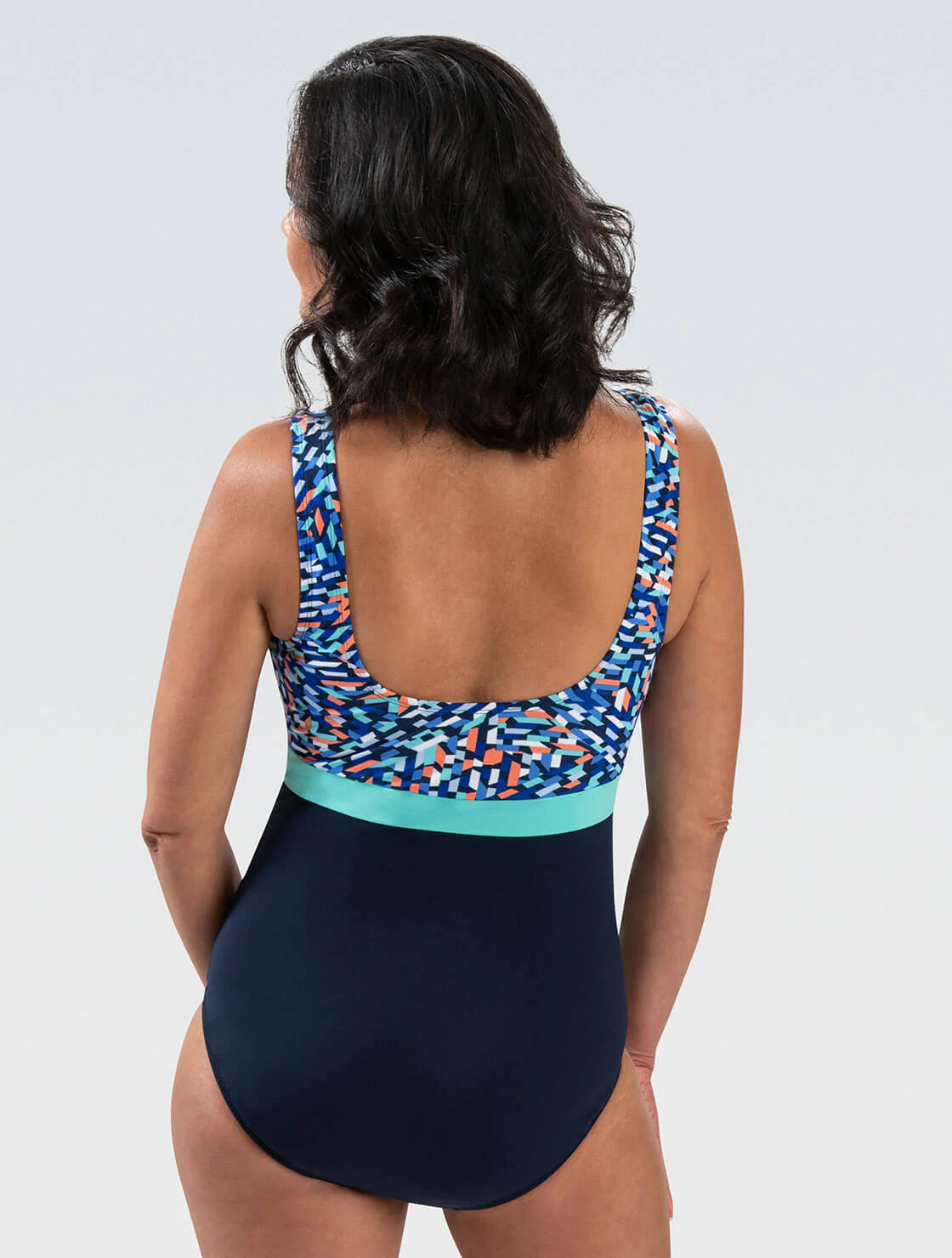 DOLFIN Aquashape Women&#39;s Wanderlust Color Block Moderate Scoop Back One Piece Swimsuit