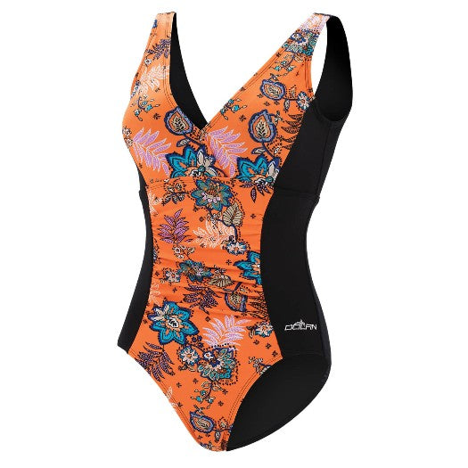 DOLFIN Aquashape Women&#39;s Sweet Escape Moderate V-Neck Panel One Piece Swimsuit