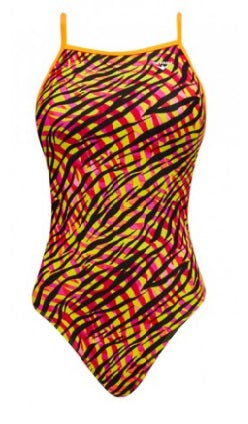 FINALS Women's Zainy Zebra Non-Foil Funnies Flutter Back Swimsuit