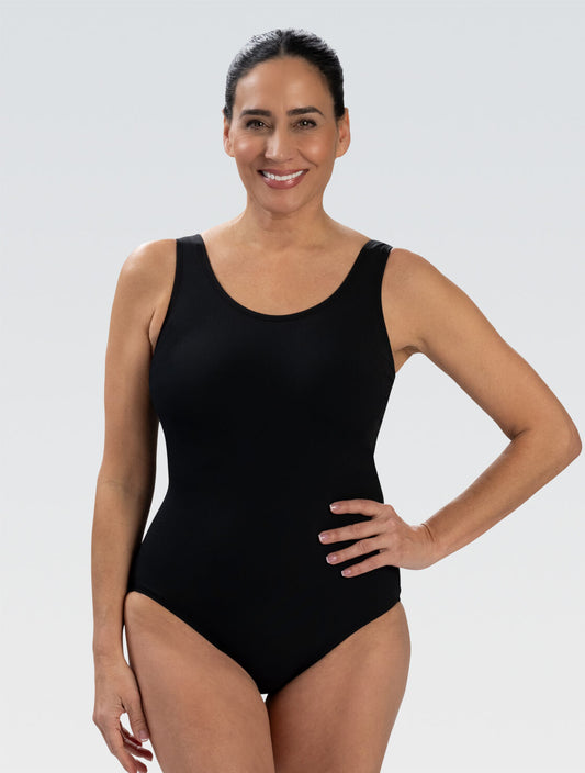 Aquashape Moderate Scoop Back Tank Print - Morea Brown