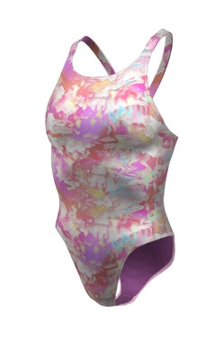 Nike Women\'s Hydrastrong Multi Print Fastback One Piece Swimsuit
