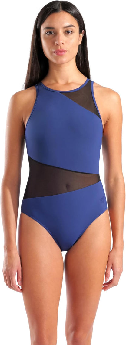 Arena WOMEN'S ARENA MESH ANGLE SWIMSUIT VENT BACK B FEEL WOMAN