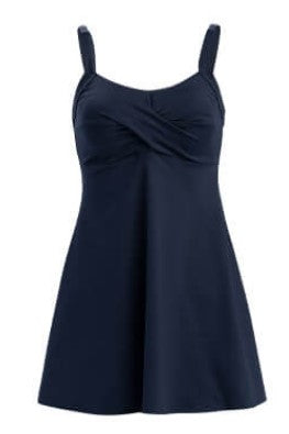 Dolfin Women's Aquashape Navy Fit & Flare Swim Dress