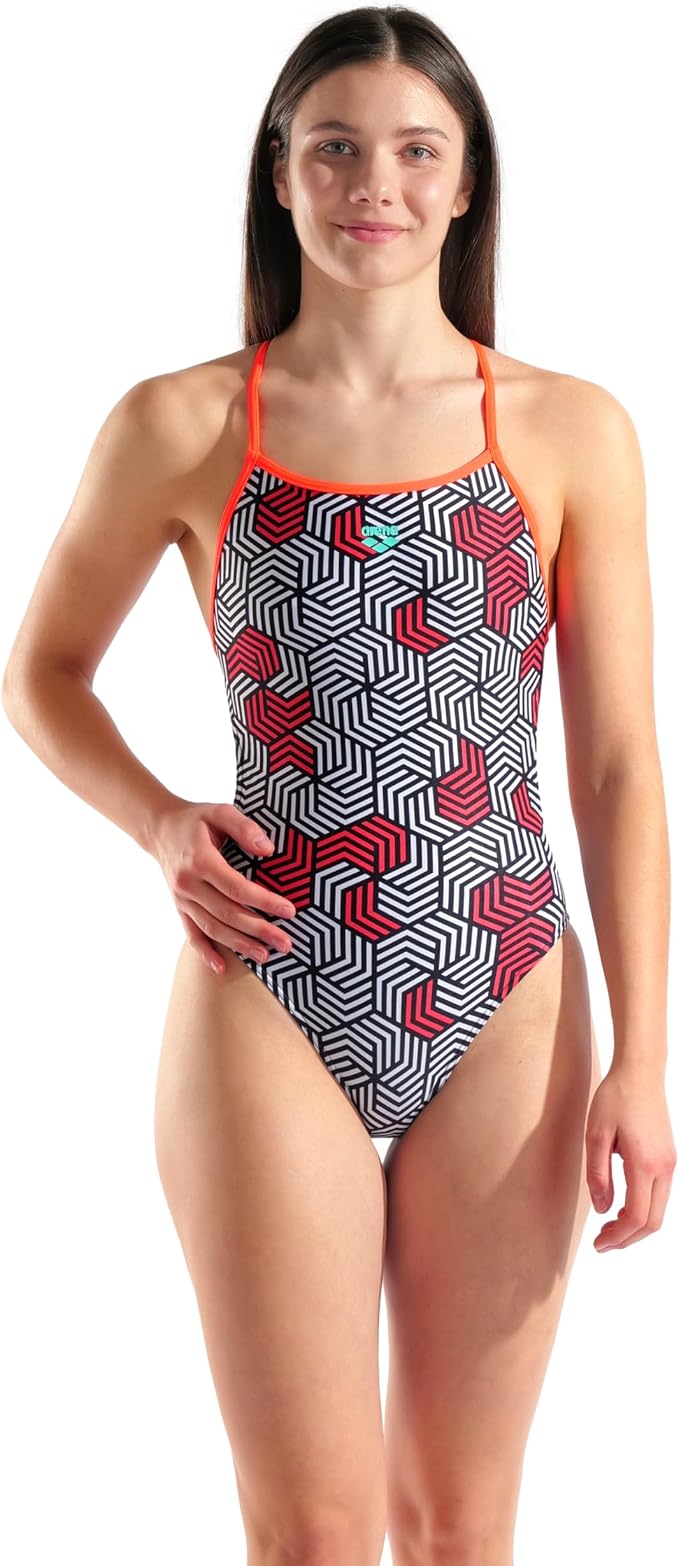 Arena WOMEN'S ARENA GEOMETRY SWIMSUIT SWIM BOOSTER BACK Performance WOMAN