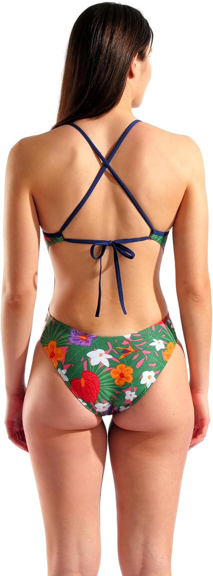 Arena WOMEN'S ARENA RAIN FOREST SWIMSUIT TIE BACK Performance WOMAN