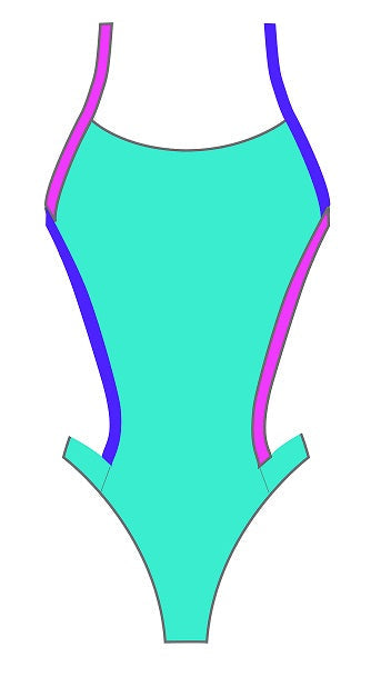 SPEEDO Endurance Lite Vee 2 Color Block Swimsuit