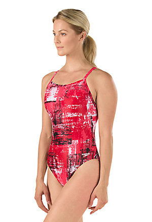 SPEEDO PowerFLEX Eco Splatter Chatter Flyback One Piece Swimsuit-Adult