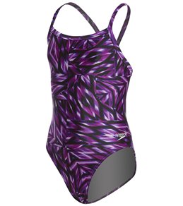 SPEEDO Pro LT Fractal Bloom Flyback One Piece Swimsuit - Youth