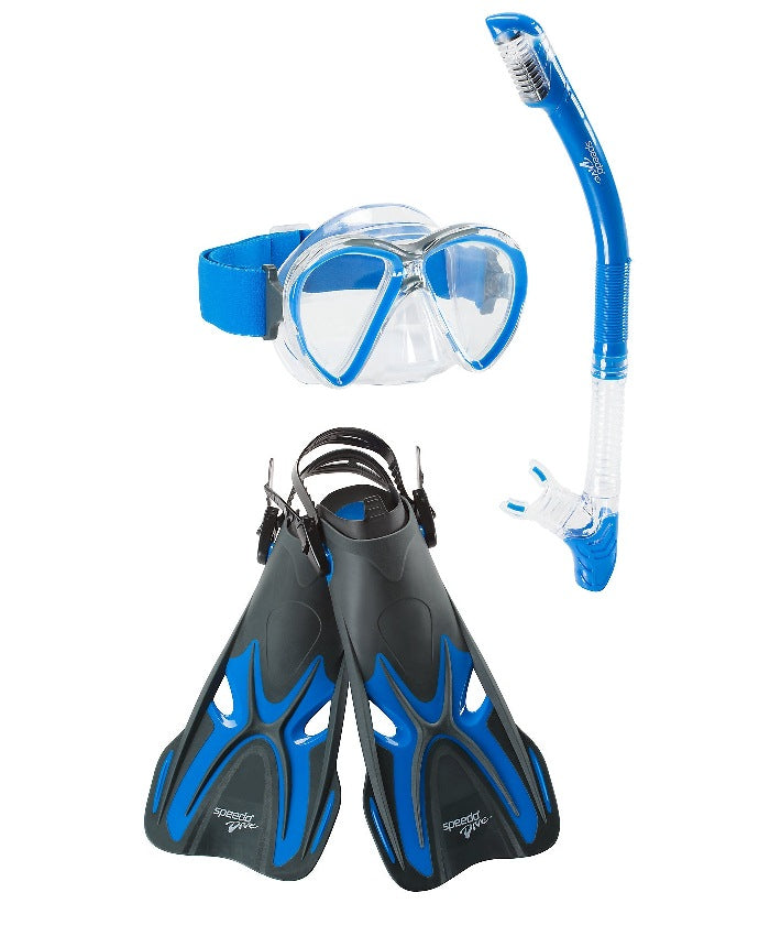 SPEEDO Reef Seeker Adult Adventure MaskSnorkelFin Set
