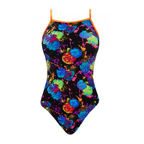 THE FINALS Women\'s Funnies Rose Bud Flutter Back Swimsuit