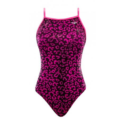 THE FINALS Women's Funnies Disco Cat Foil Flutter Back Swimsuit
