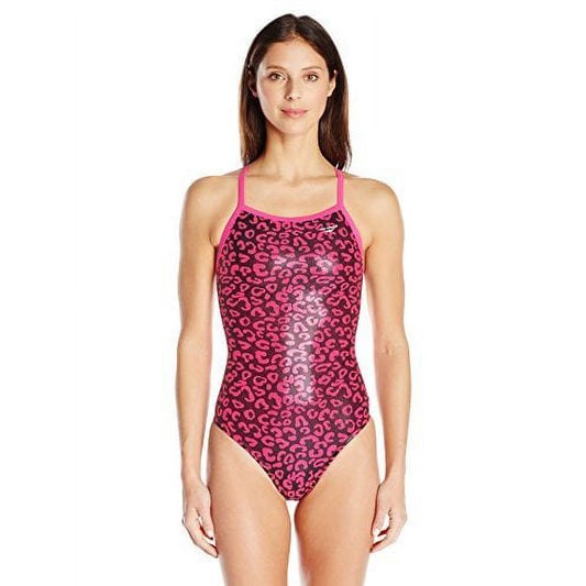 THE FINALS Women's Funnies Disco Cat Foil Flutter Back Swimsuit