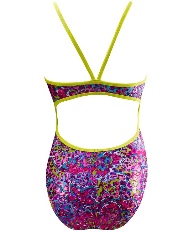 FINALS Girls' Love Bug Foil Funnies Flutter Back Swimsuit