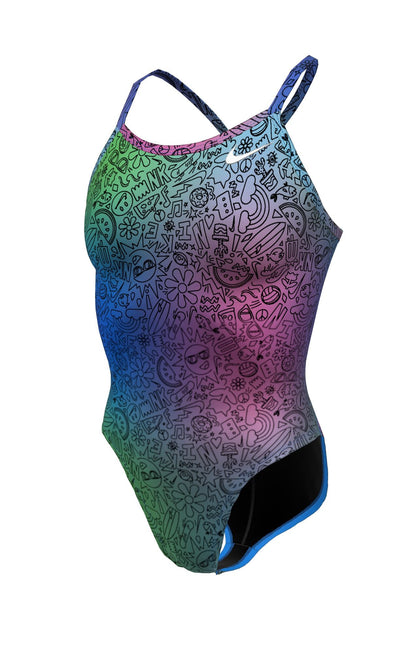 Nike Hydrastrong Multi Print Racerback Splice One Piece