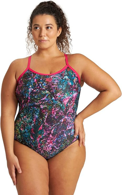 Arena MOUNTAINS TEXTURE LIGHT DROP BACK ONE PIECE PLUS WOMAN