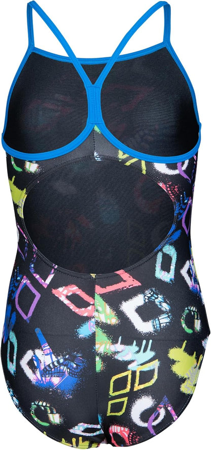 Arena GIRL'S ARENA GRAFFITI SWIMSUIT LIGHT DROP BACK L FEEL GIRL