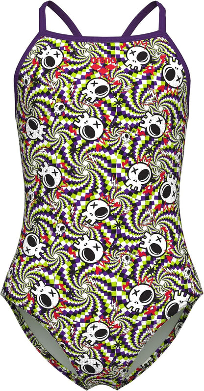 Arena GIRL'S ARENA FUN SKULLS SWIMSUIT LIGHTDROP BACK L Performance GIRL