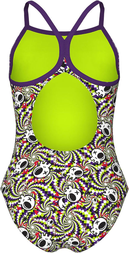 Arena GIRL'S ARENA FUN SKULLS SWIMSUIT LIGHTDROP BACK L Performance GIRL