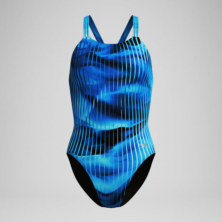 Speedo Women's Linear Lava Leaderback One Piece Swimsuit