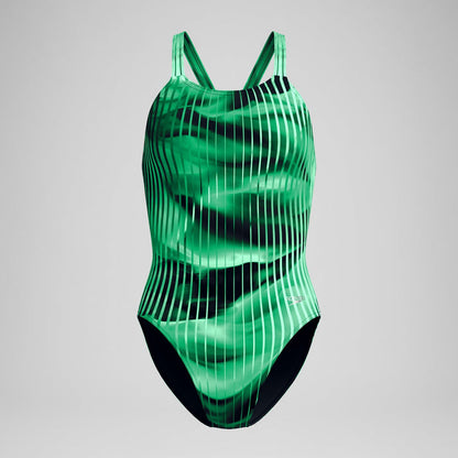 Speedo Women's Linear Lava Leaderback One Piece Swimsuit