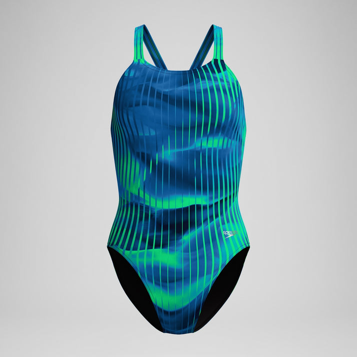 Speedo Women's Linear Lava Leaderback One Piece Swimsuit