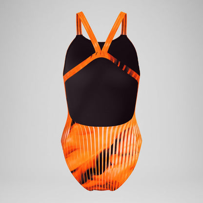 Speedo Women's Linear Lava Leaderback One Piece Swimsuit