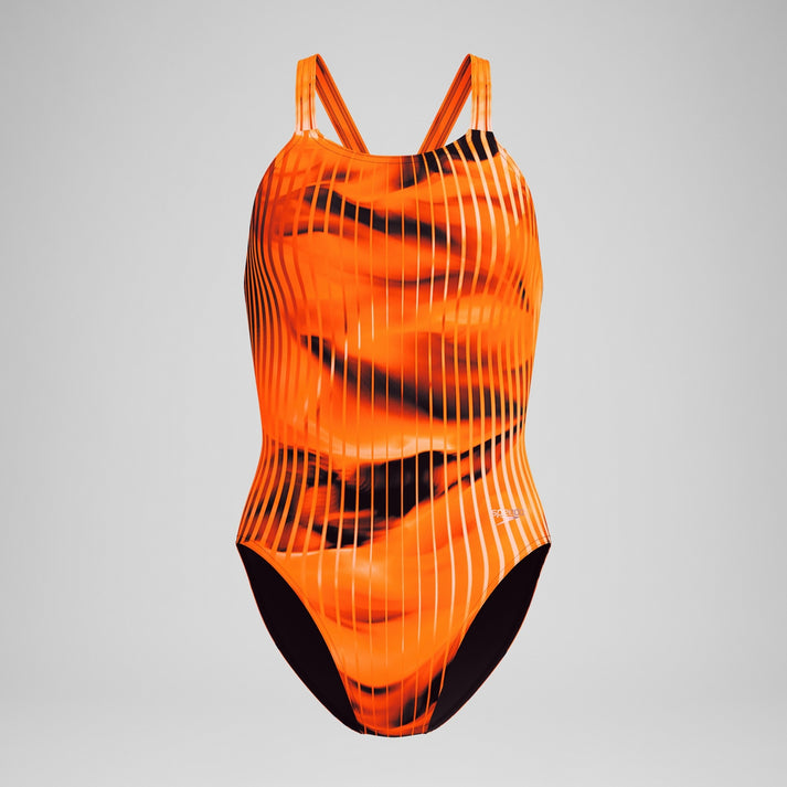 Speedo Women's Linear Lava Leaderback One Piece Swimsuit