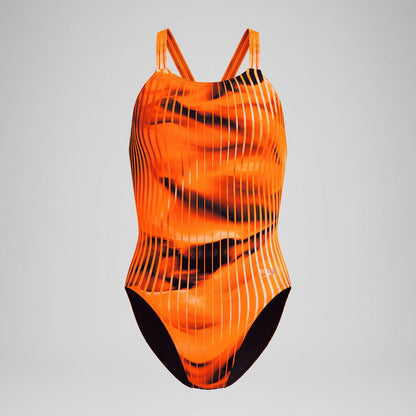Speedo Women's Linear Lava Leaderback One Piece Swimsuit