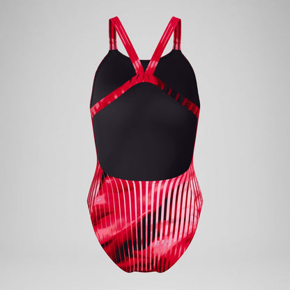 Speedo Women's Linear Lava Leaderback One Piece Swimsuit