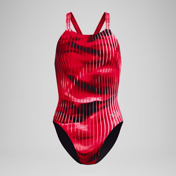 Speedo Women's Linear Lava Leaderback One Piece Swimsuit