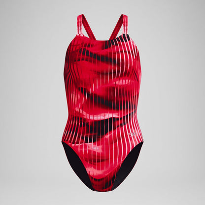 Speedo Women's Linear Lava Leaderback One Piece Swimsuit