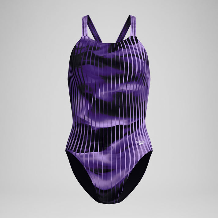 Speedo Women's Linear Lava Leaderback One Piece Swimsuit