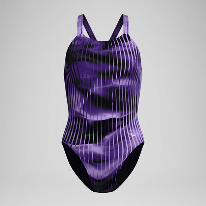 Speedo Women's Linear Lava Leaderback One Piece Swimsuit