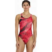 Speedo Women's Linear Lava Leaderback One Piece Swimsuit