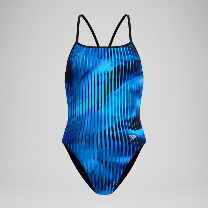 Speedo Women's Linear Lava Turnback One Piece Swimsuit