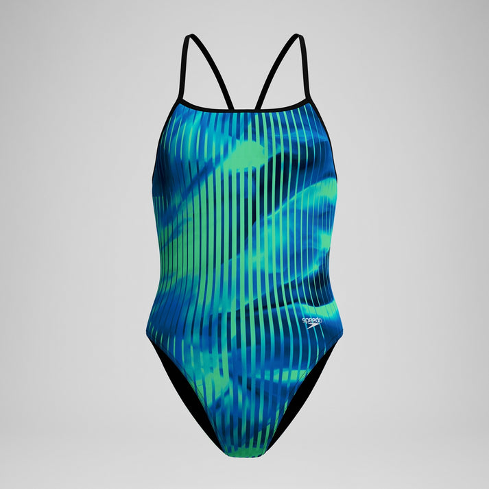 Speedo Women\'s Linear Lava Turnback One Piece Swimsuit