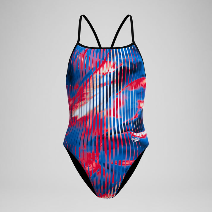 Speedo Women's Linear Lava Turnback One Piece Swimsuit