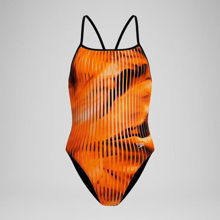 Speedo Women\'s Linear Lava Turnback One Piece Swimsuit