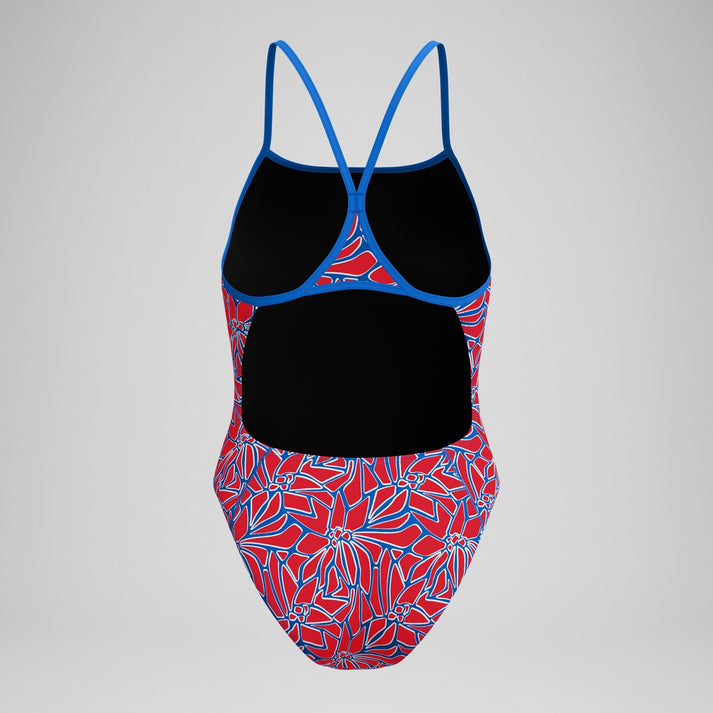 Speedo Women's Petal Polygon Turnback One Piece Swimsuit