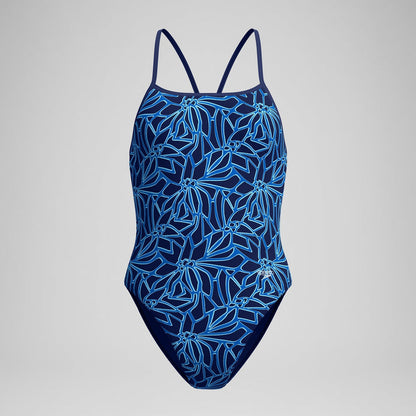 Speedo Women's Petal Polygon Turnback One Piece Swimsuit