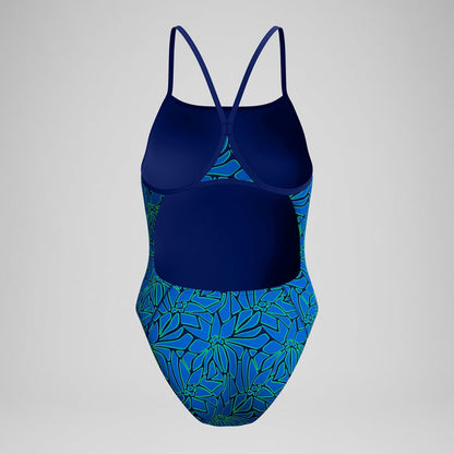 Speedo Women's Petal Polygon Turnback One Piece Swimsuit
