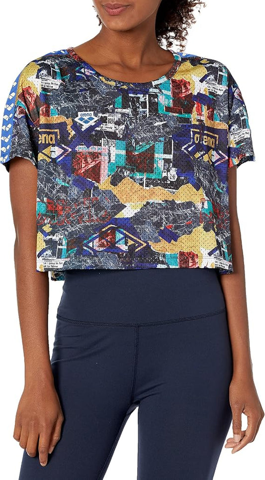 Arena WOMEN'S ARENA ICONS CROP TEE CORINNE MESH WOMAN