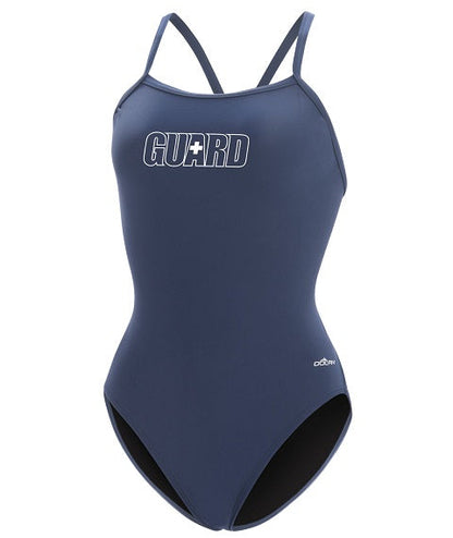 DOLFIN Womens XtraSleek Guard Solid Red V-2 Back Onepiece
