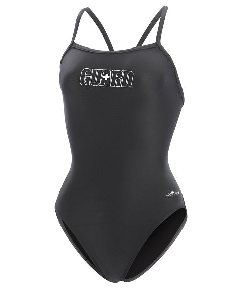 DOLFIN Womens XtraSleek Guard Solid Red V-2 Back Onepiece