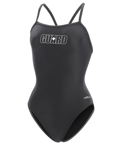 DOLFIN Womens XtraSleek Guard Solid Red V-2 Back Onepiece