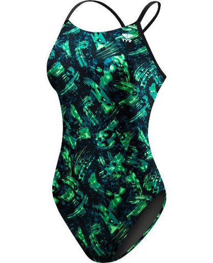 TYR Girls&#39; Emulsion Cutoutfit Swimsuit - Youth
