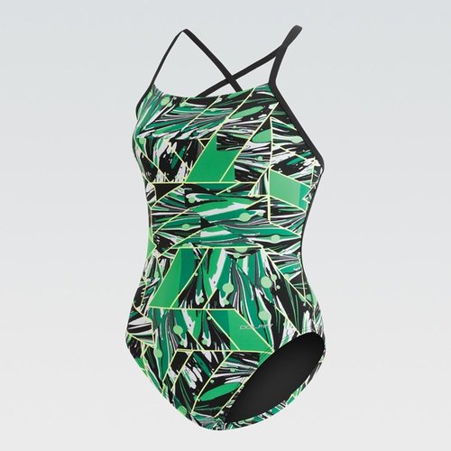 DOLFIN Women's Graphlite Series Green Cross Back One Piece