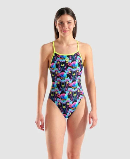ARENA Womens Multi Chameleons Swimsuit Lace Back