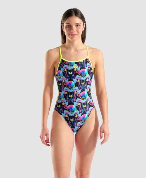 ARENA Womens Multi Chameleons Swimsuit Lace Back
